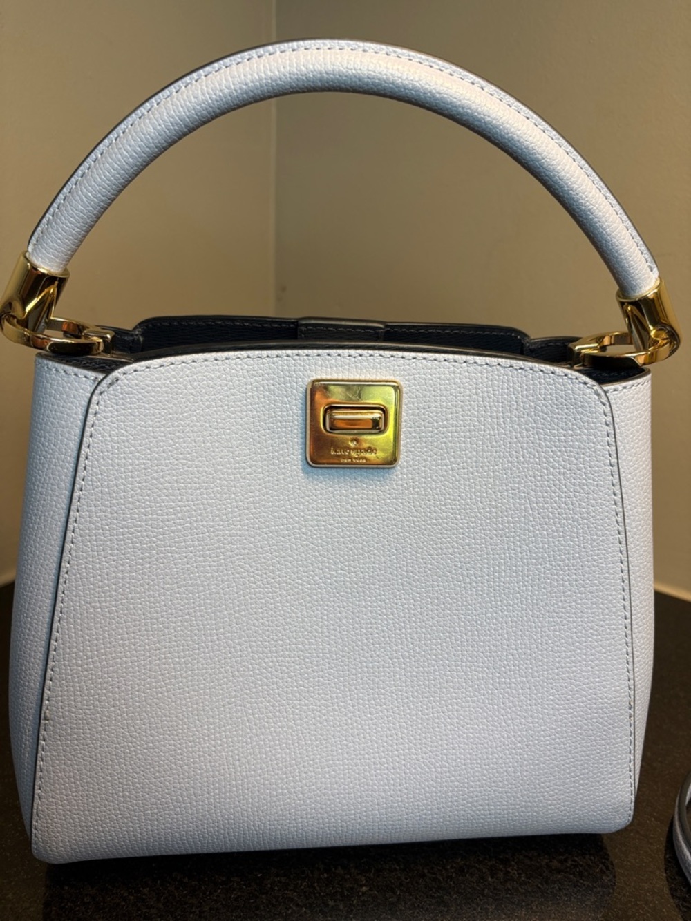 kate spade Small Top-Handle Mini Bag in Light Blue with Gold Hardware - Picture 3 of 9